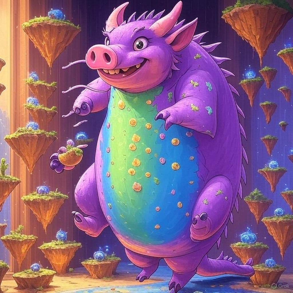 Bouncy Purple Dragon-Pig banner
